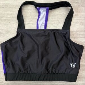 Black and purple sports bra #activewear varsity brand worn once size smal!!!
